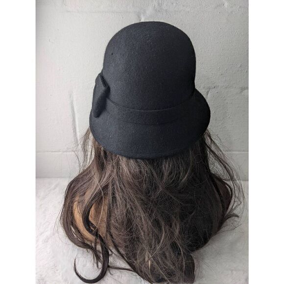 Kate Spade women's Felt Black‎ Cloche With Bow One Size NWT - Picture 4 of 7